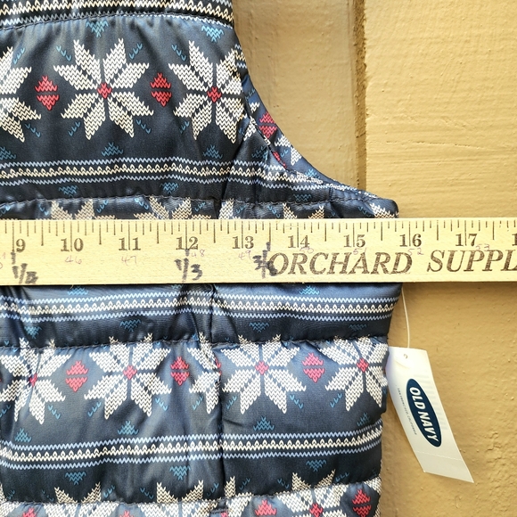 Old Navy Girls M(8) Vest Fair Isle Zip Frost Free Pockets Quilted Fleece-Lined - Picture 15 of 16